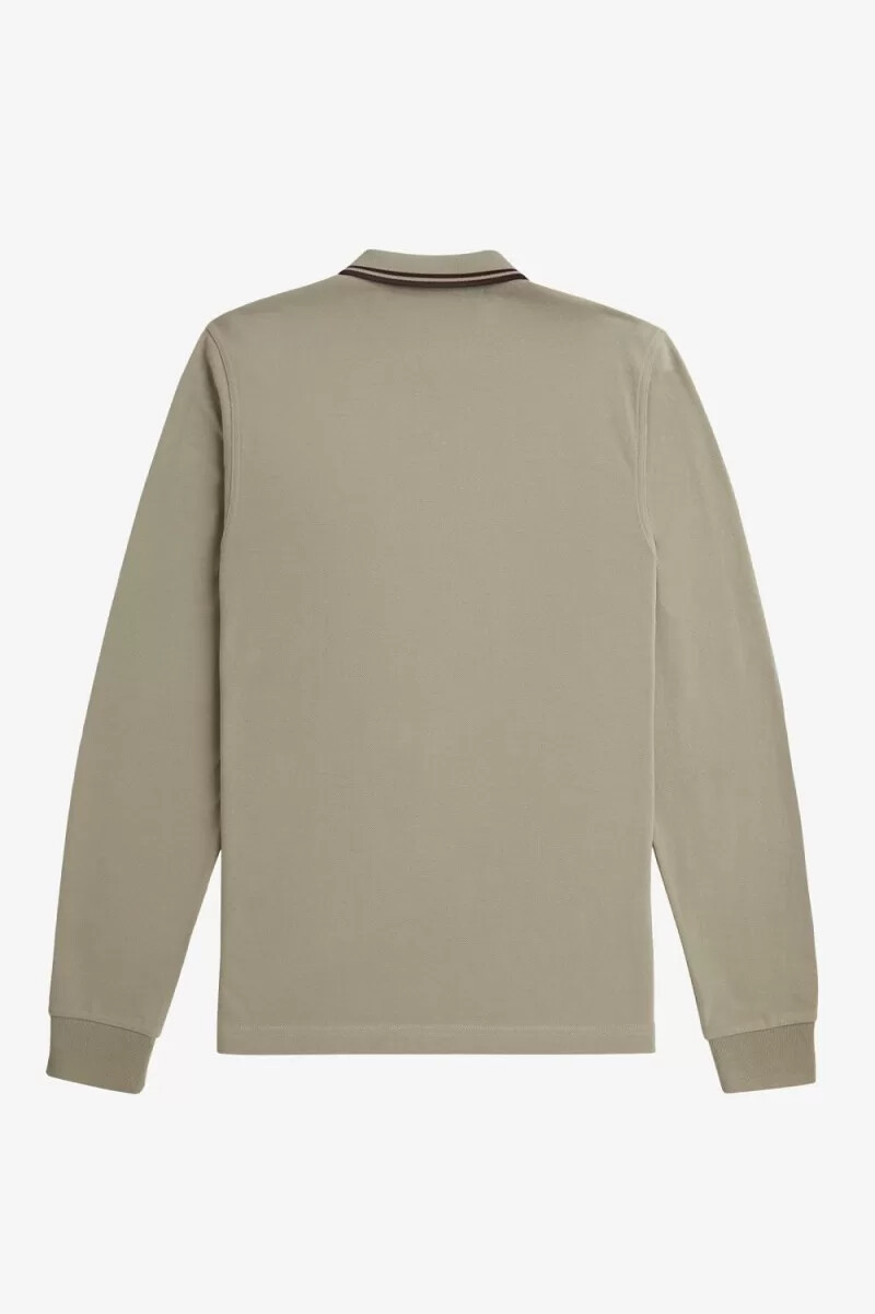 fred perry m3636 mens shirt warm grey dark red