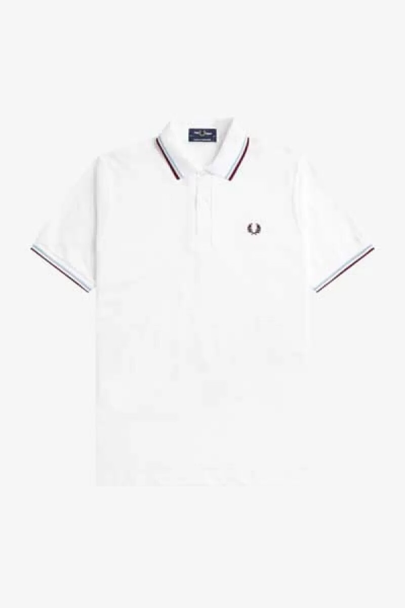 fred perry m12 mens shirt white aqua maroon