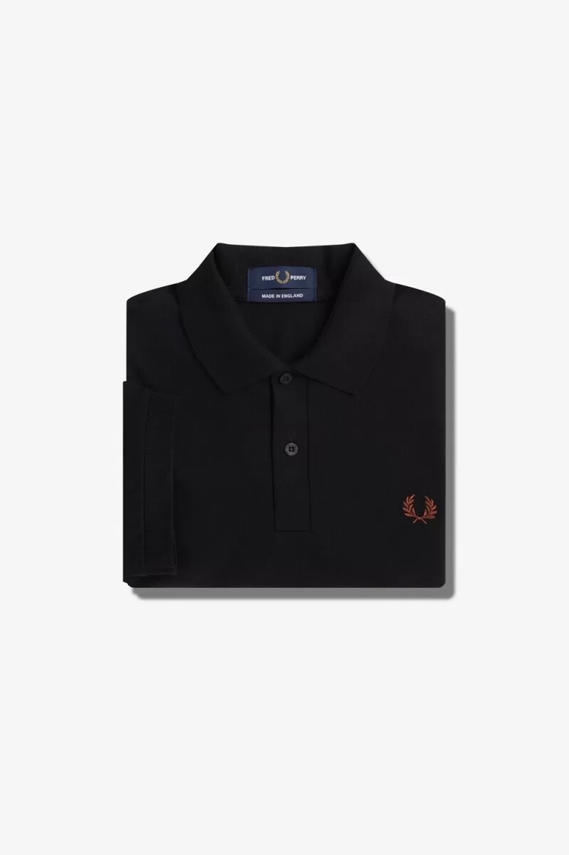 fred perry m3 mens shirt black whisky brown