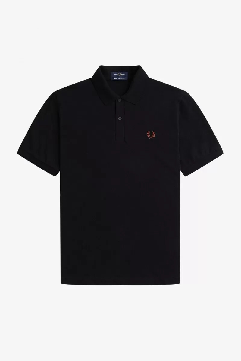 fred perry m3 mens shirt black whisky brown