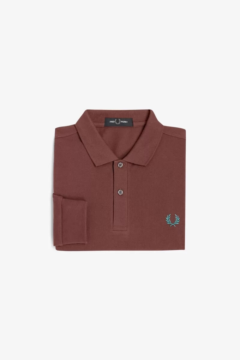 fred perry m6006 mens shirt whisky brown deep mint