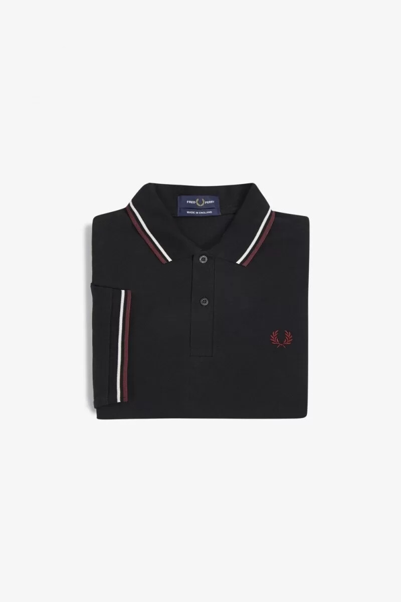 fred perry m12 mens shirt black beige oxblood