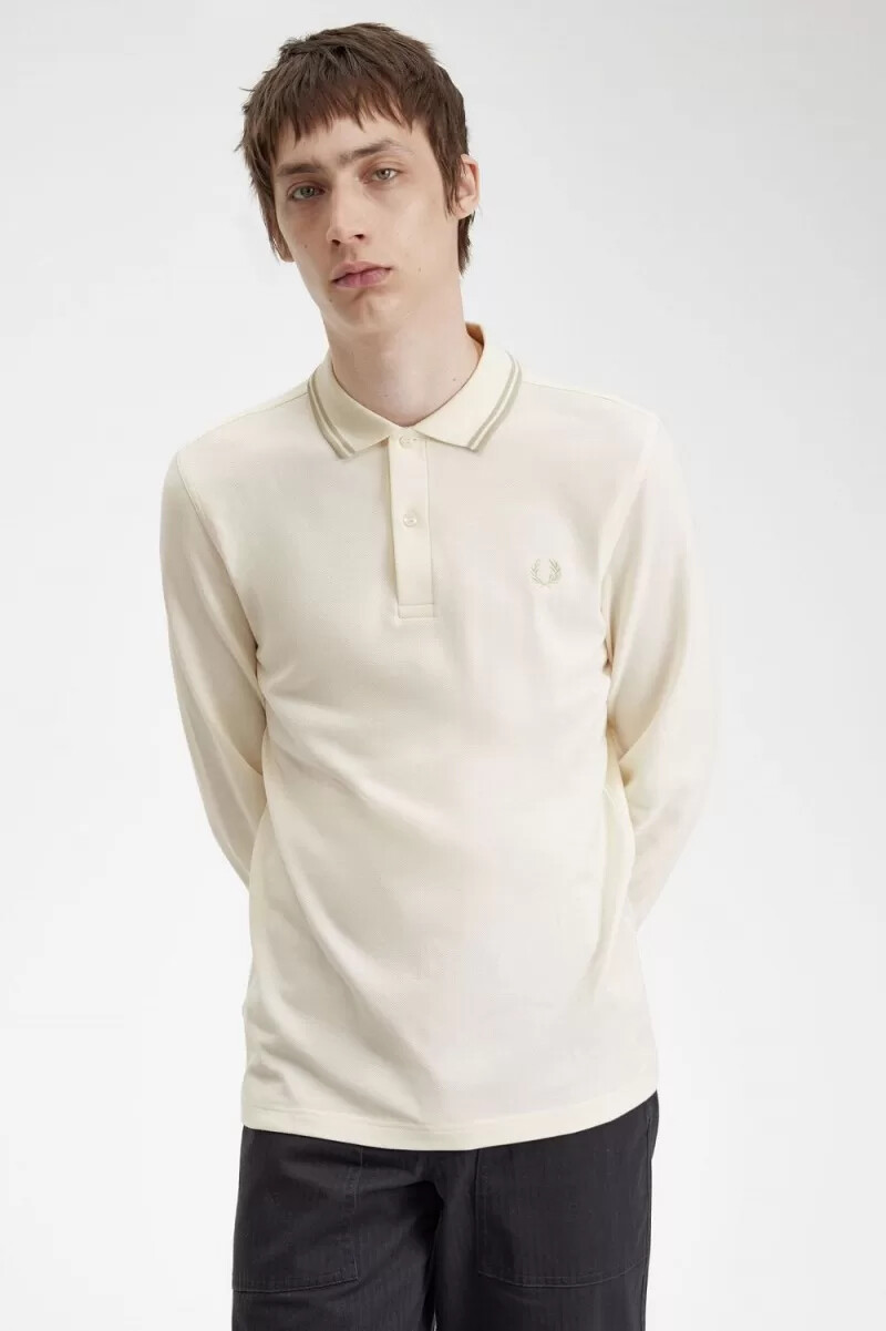 fred perry m3636 mens shirt beige oatmeal oatmeal