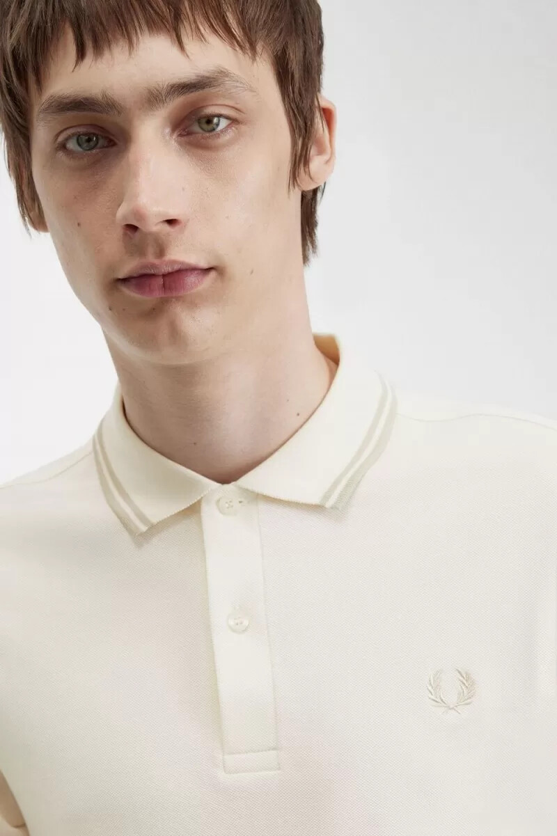 fred perry m3636 mens shirt beige oatmeal oatmeal