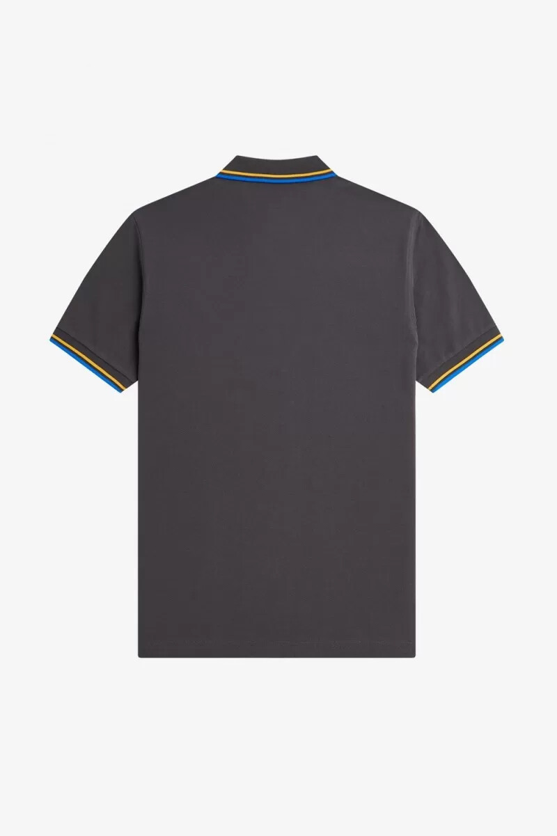 fred perry m3600 mens shirt gunmetal golden hour kingfisher