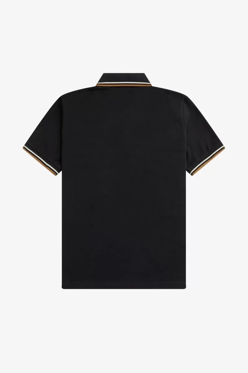 fred perry m12 mens shirt black oatmeal dark coffee