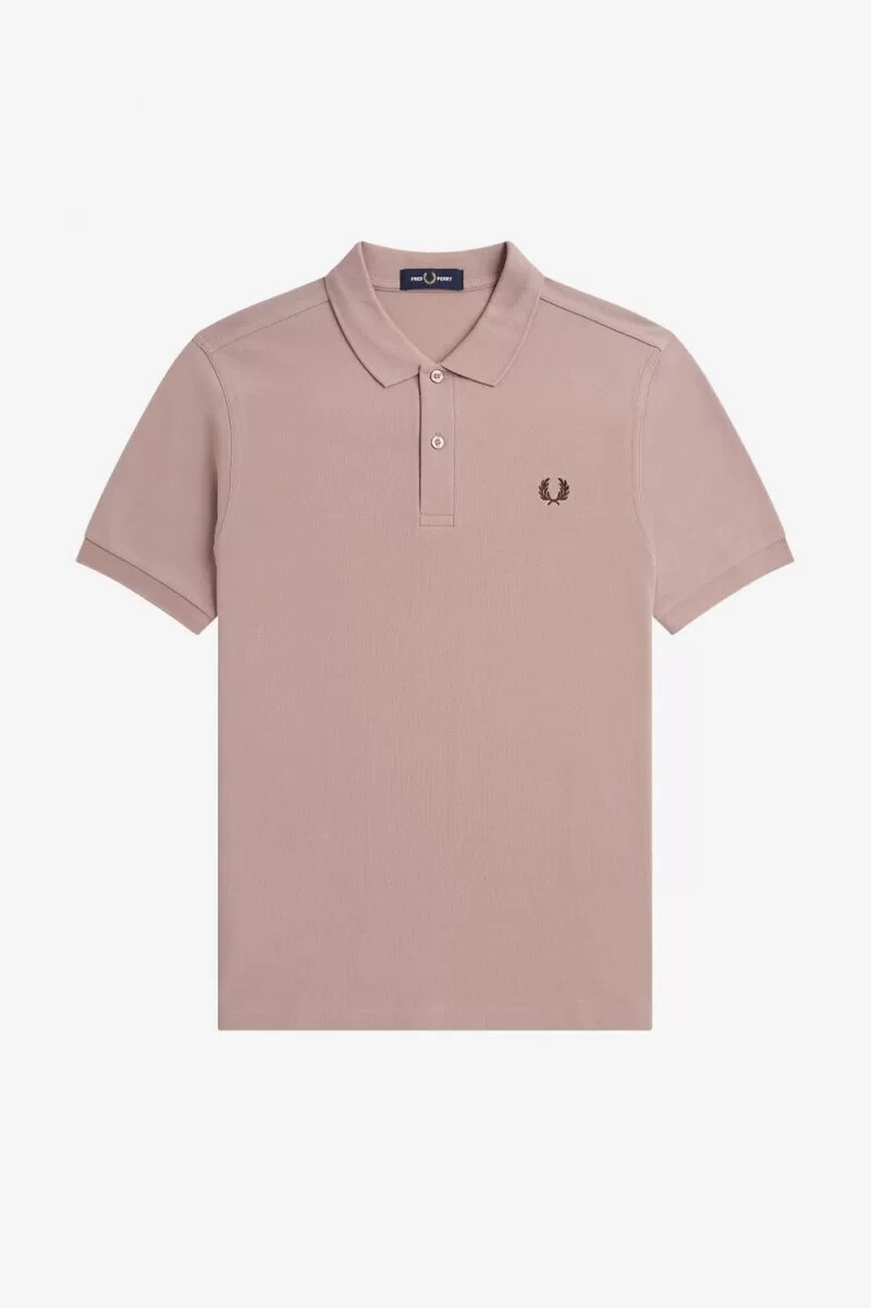 fred perry m6000 mens shirt dark pink burnt tobacco