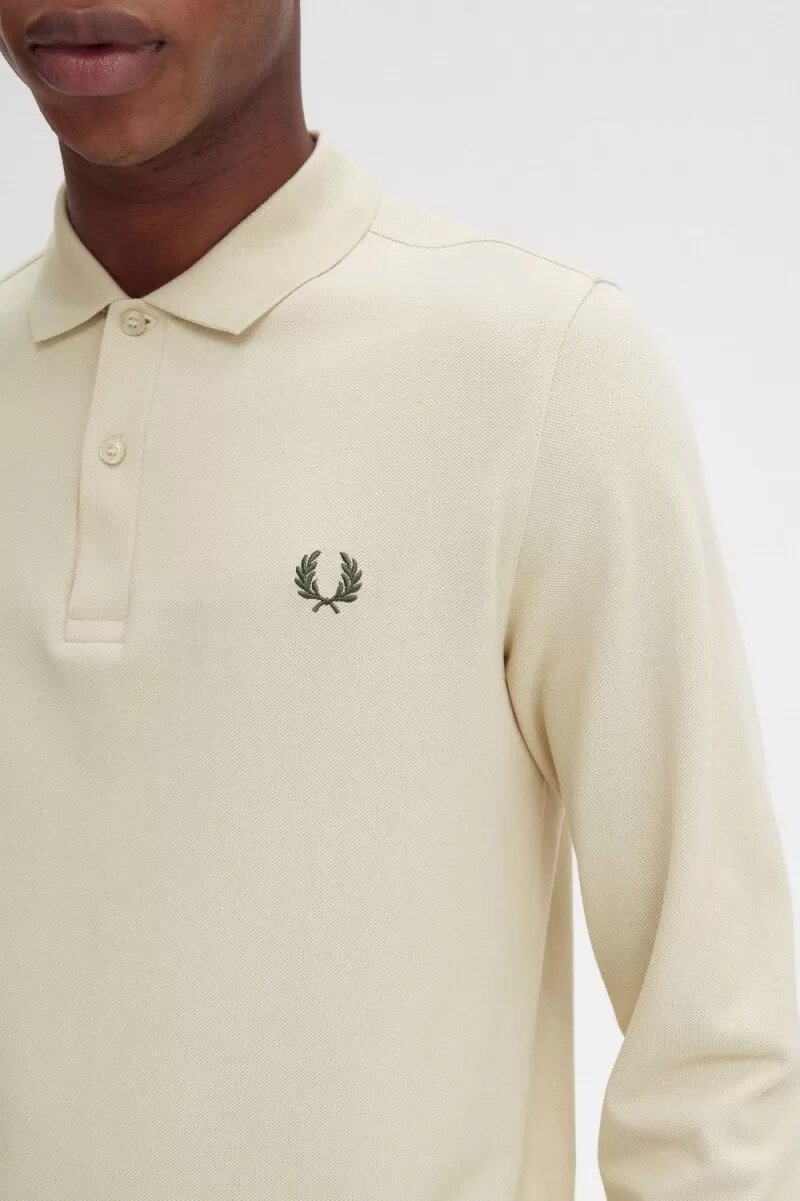 fred perry m6006 mens shirt oatmeal field green