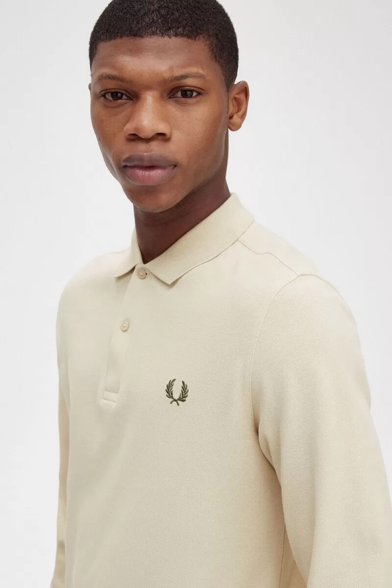 fred perry m6006 mens shirt oatmeal field green