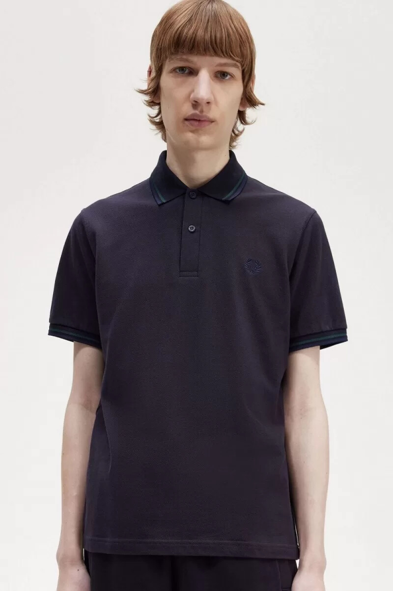 fred perry m12 mens shirt navy petrol blue french navy