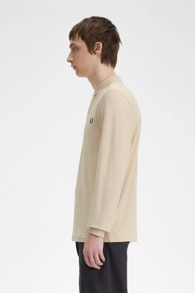 fred perry m6006 mens shirt oatmeal black