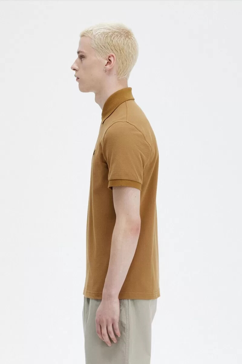fred perry m3 mens shirt dark coffee navy