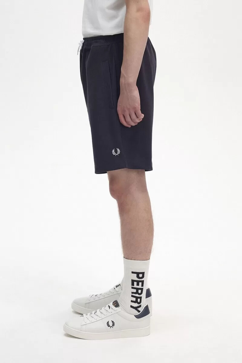 fred perry reverse tricot mens shorts navy