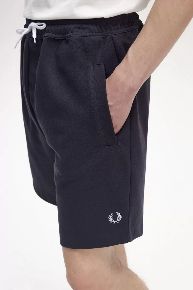 fred perry reverse tricot mens shorts navy