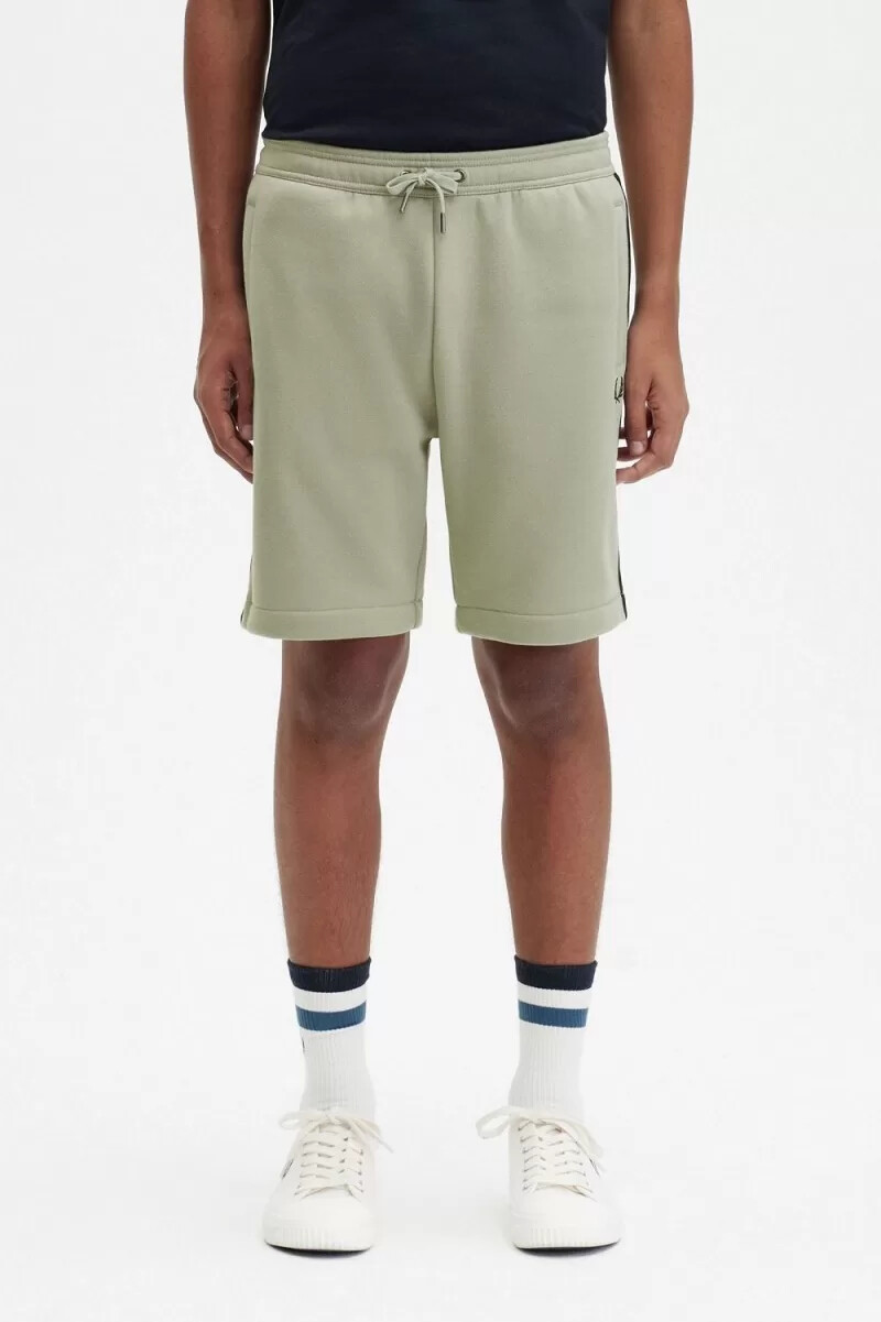 fred perry embossed tape sweat mens shorts mint