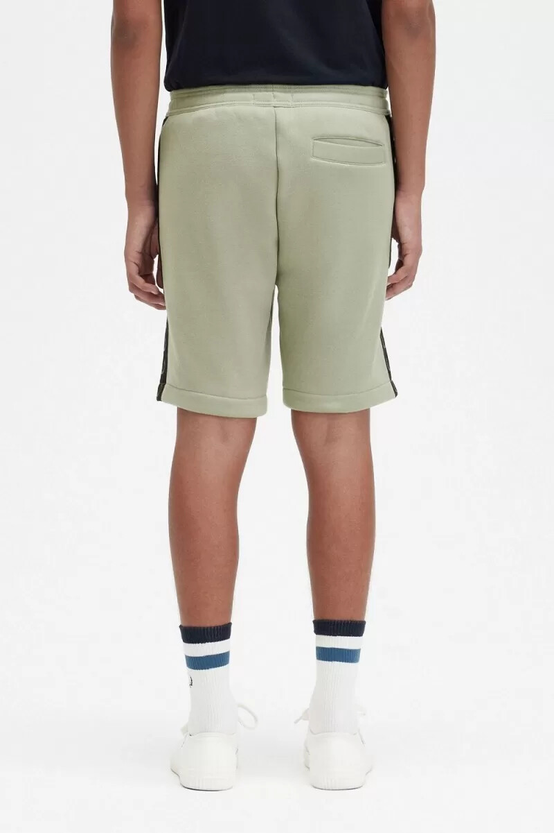 fred perry embossed tape sweat mens shorts mint