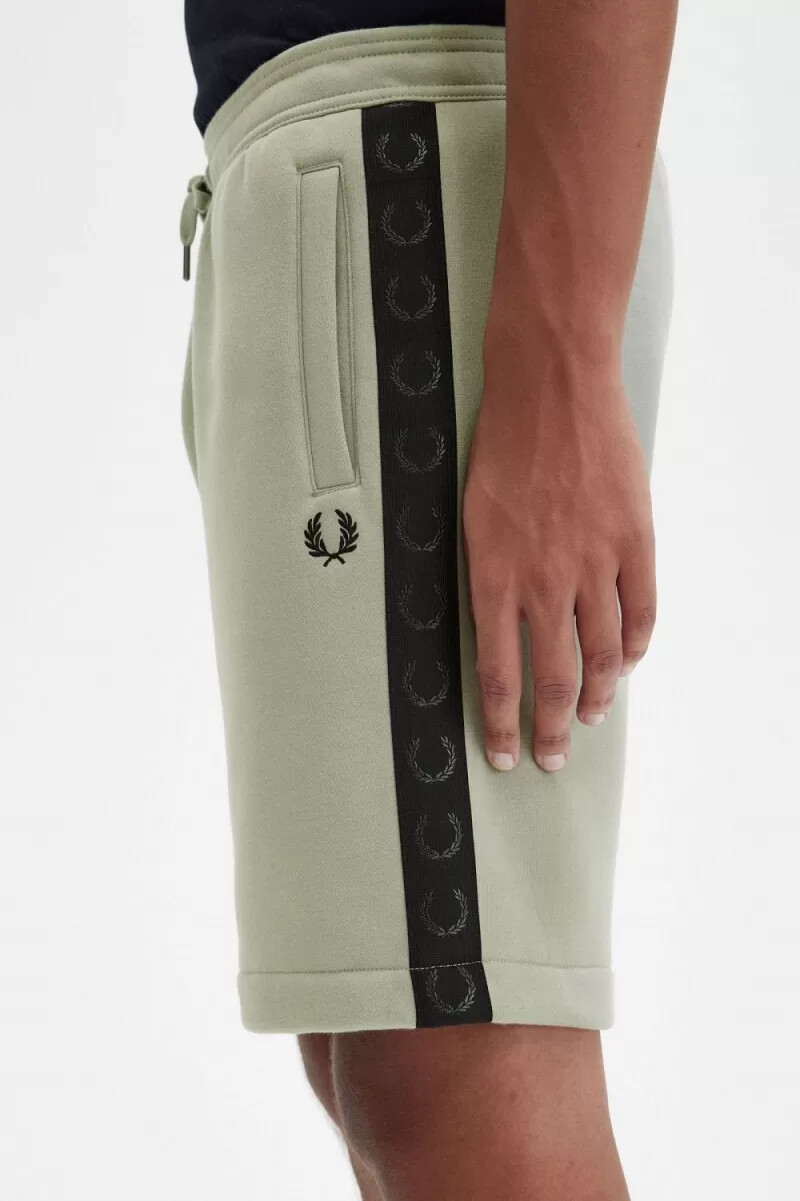 fred perry embossed tape sweat mens shorts mint