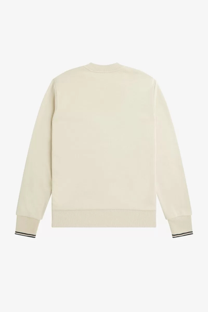 fred perry crew neck mens sweatshirts oatmeal black