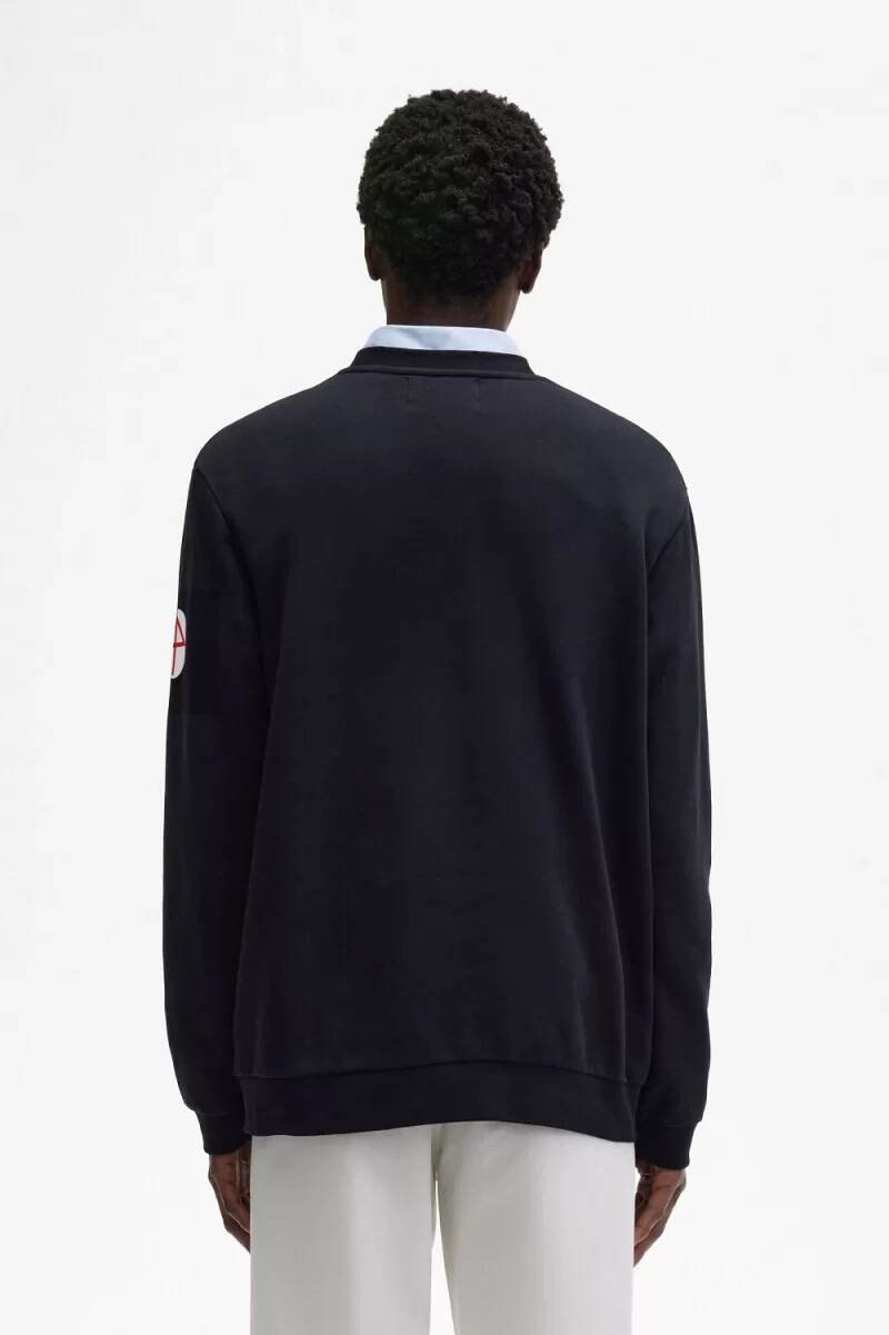 fred perry printed mens sweatshirts black