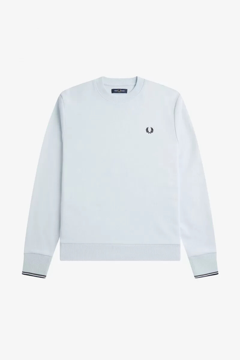 fred perry crew neck mens sweatshirts light aqua