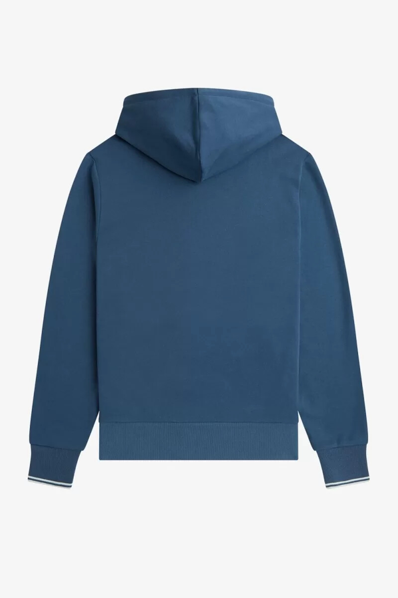fred perry tipped hooded mens sweatshirts midnight blue light aqua