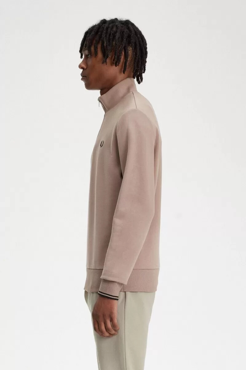 fred perry half zip mens sweatshirts dark pink black