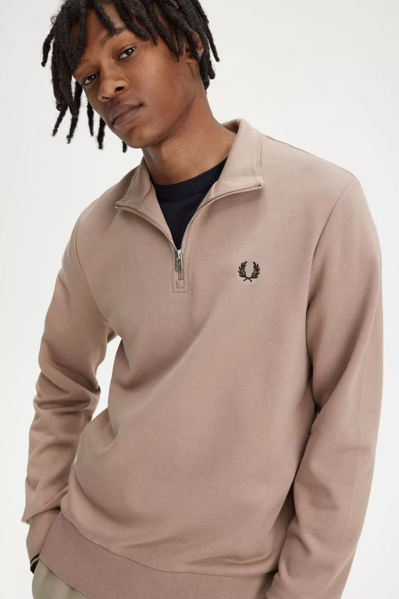 fred perry half zip mens sweatshirts dark pink black