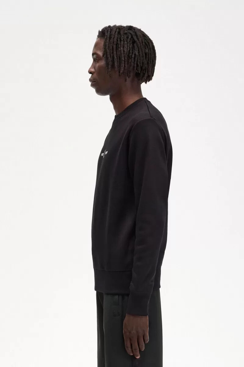 fred perry embroidered mens sweatshirts black
