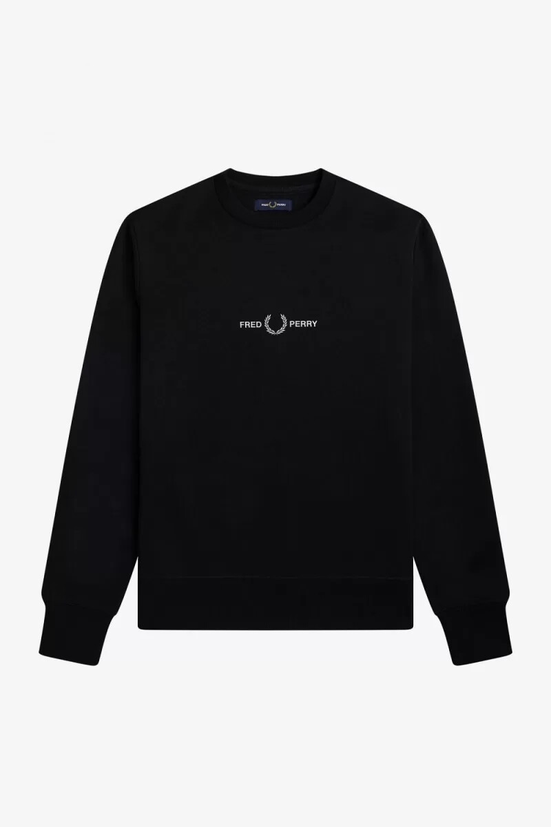 fred perry embroidered mens sweatshirts black