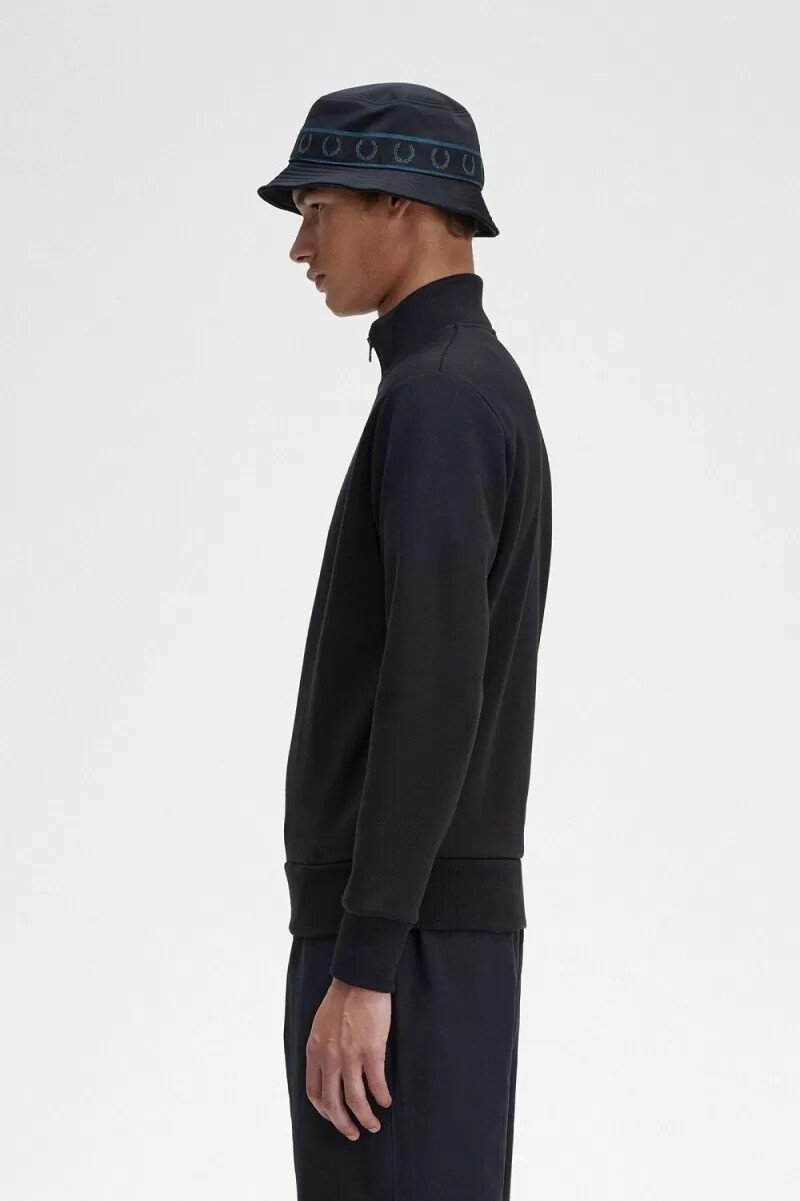 fred perry embroidered half zip mens sweatshirts black