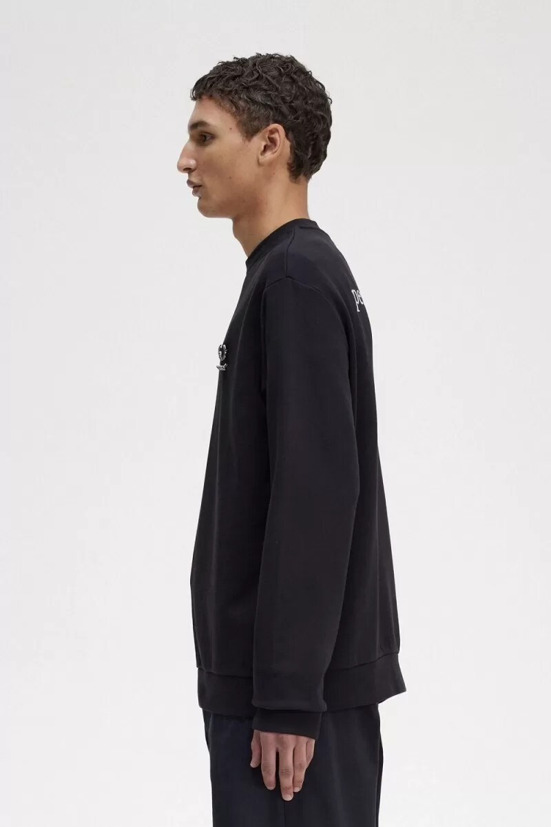 fred perry embroidered mens sweatshirts black
