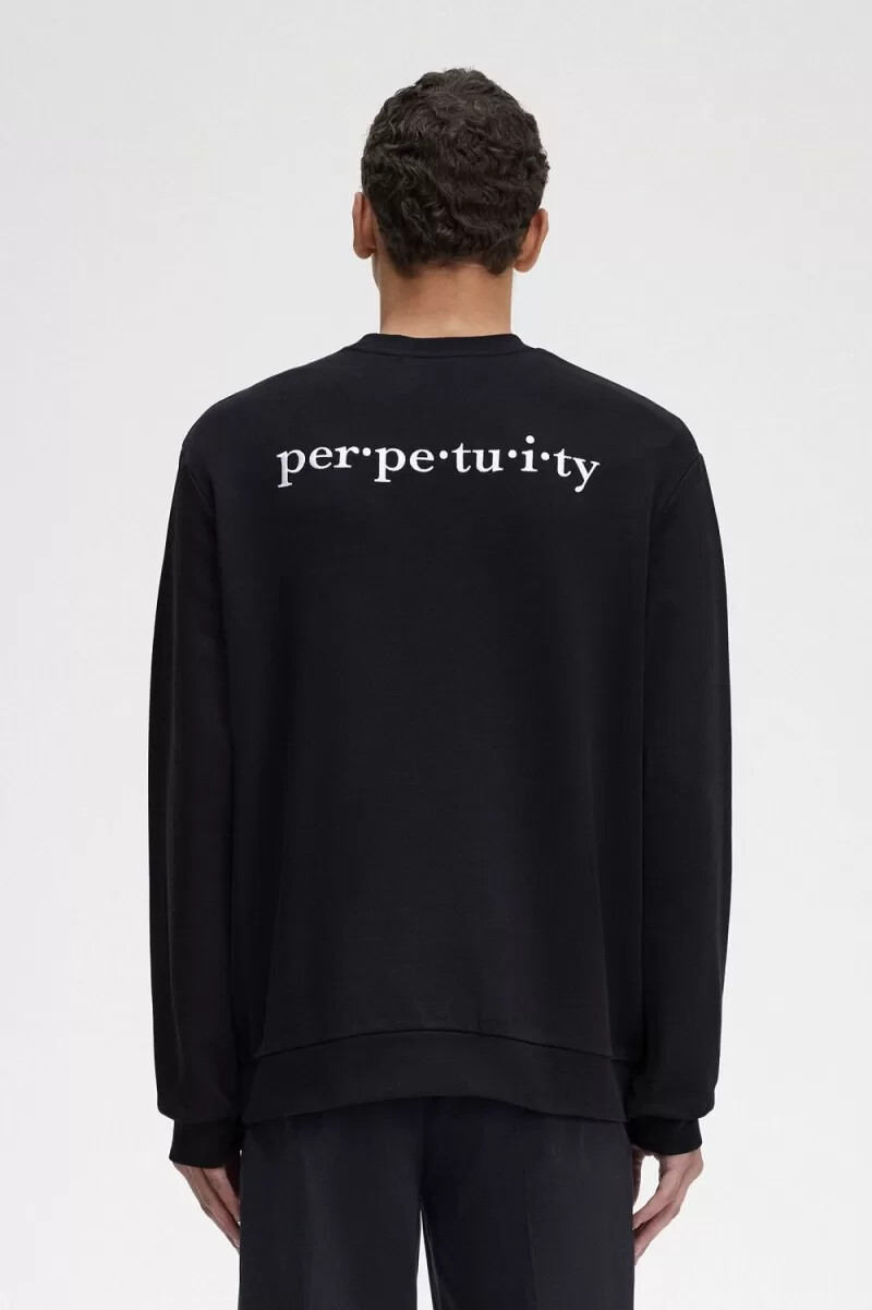 fred perry embroidered mens sweatshirts black