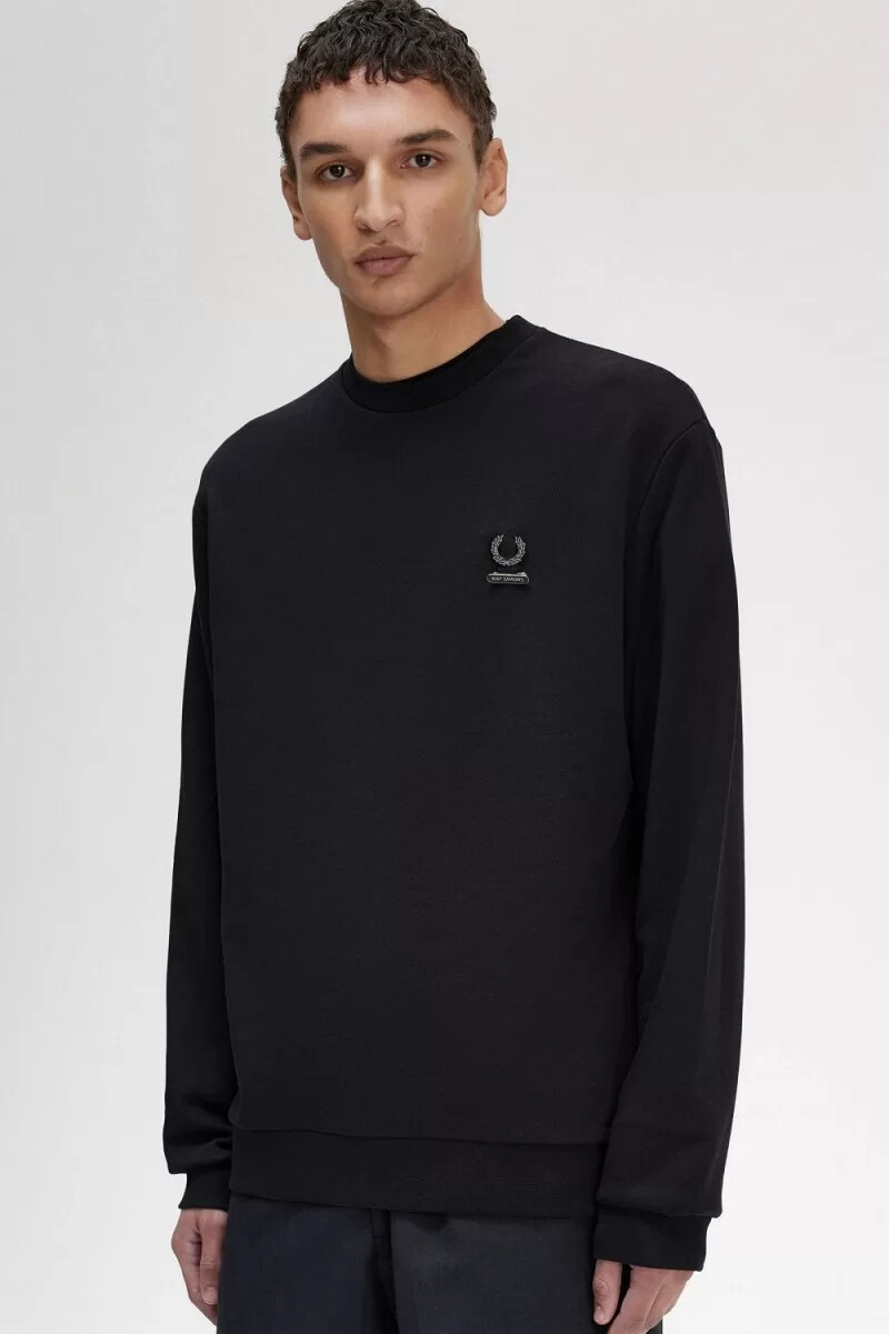 fred perry embroidered mens sweatshirts black
