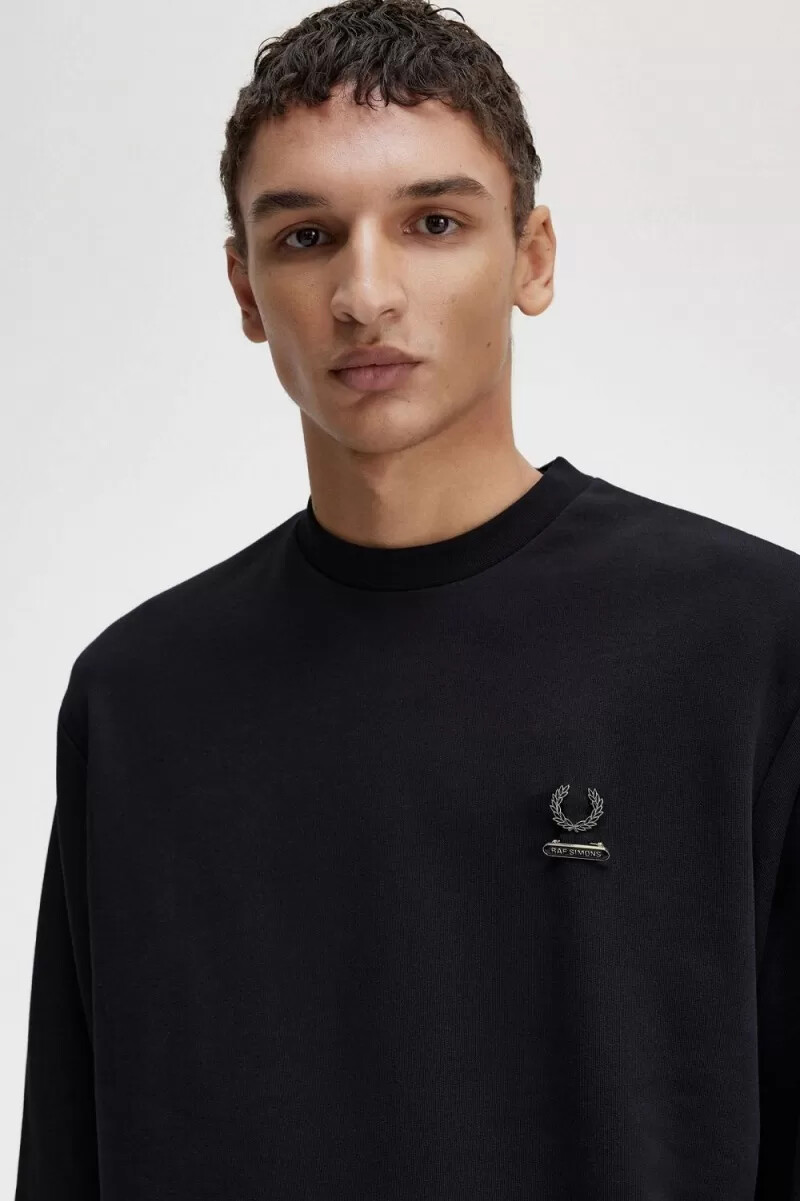 fred perry embroidered mens sweatshirts black