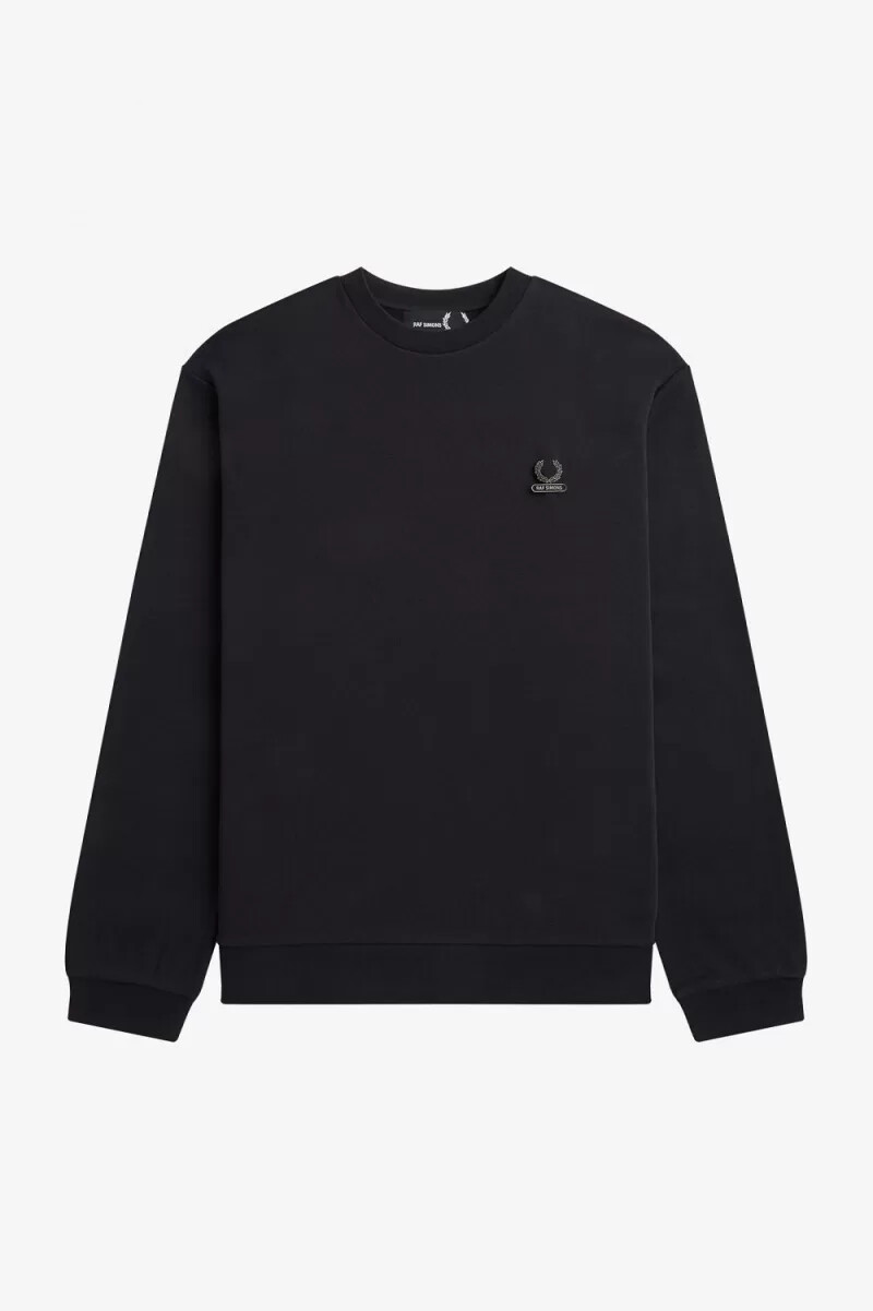 fred perry embroidered mens sweatshirts black