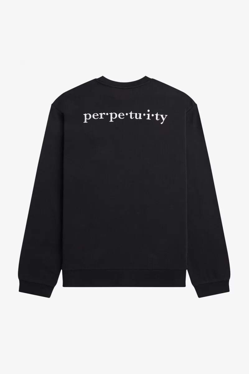 fred perry embroidered mens sweatshirts black