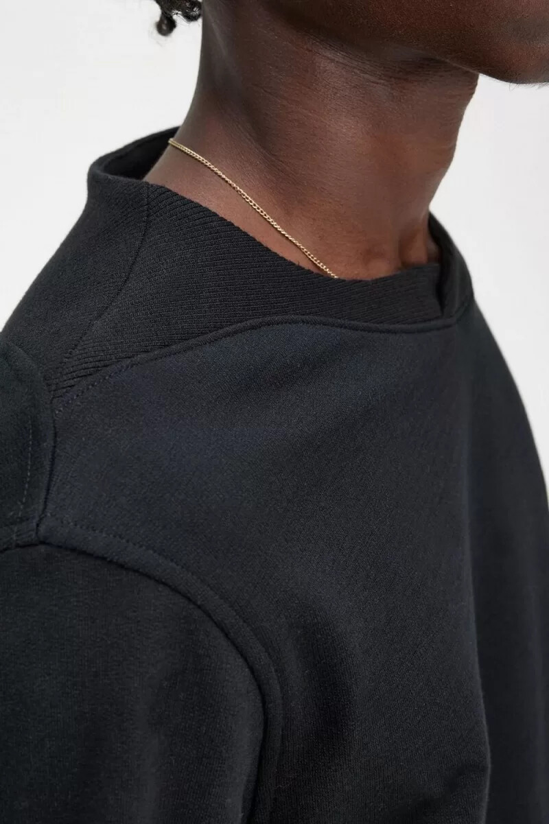 fred perry rib detail mens sweatshirts black