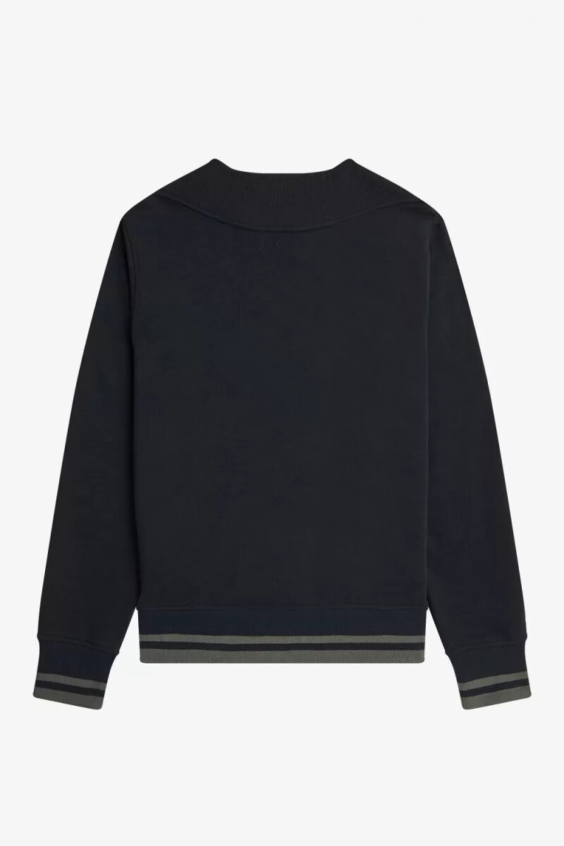 fred perry rib detail mens sweatshirts black