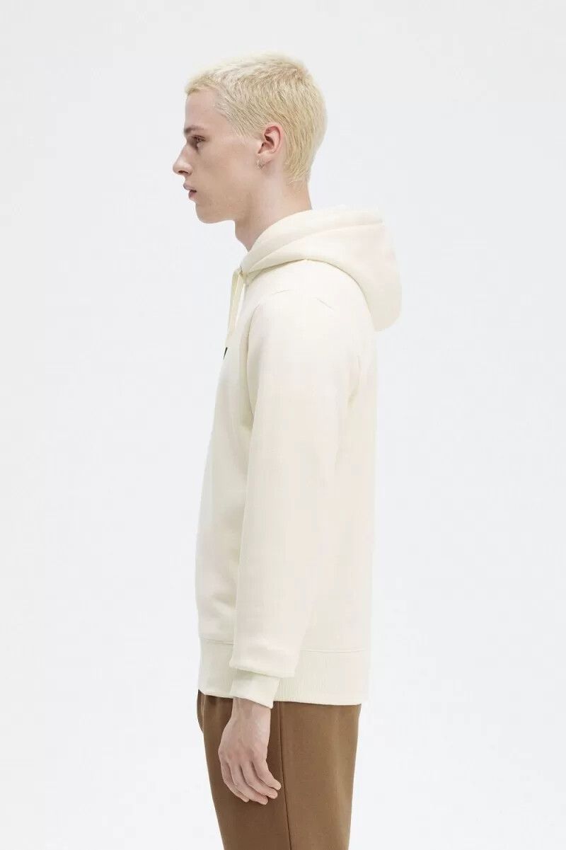 fred perry embroidered hooded mens sweatshirts beige