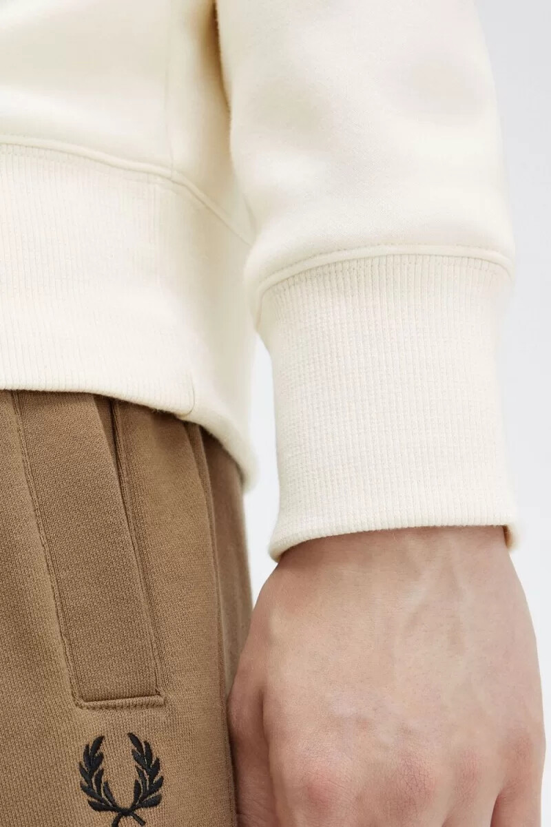 fred perry embroidered hooded mens sweatshirts beige