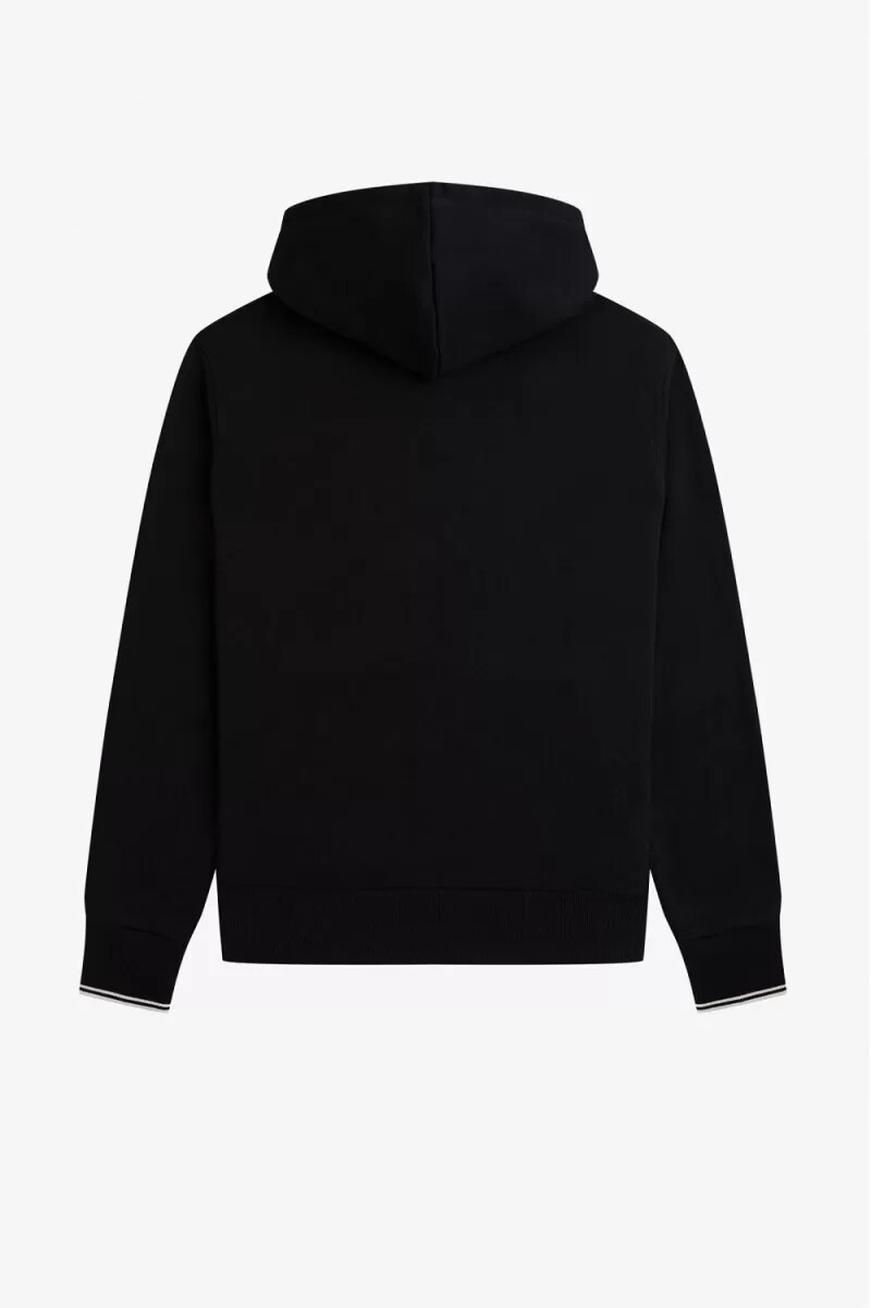 fred perry hooded zip through mens sweatshirts black