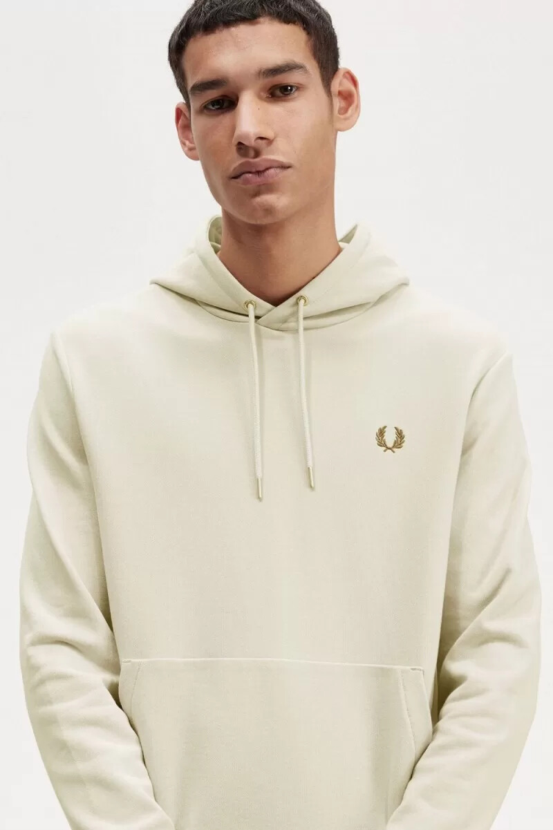 fred perry tipped hooded mens sweatshirts oatmeal