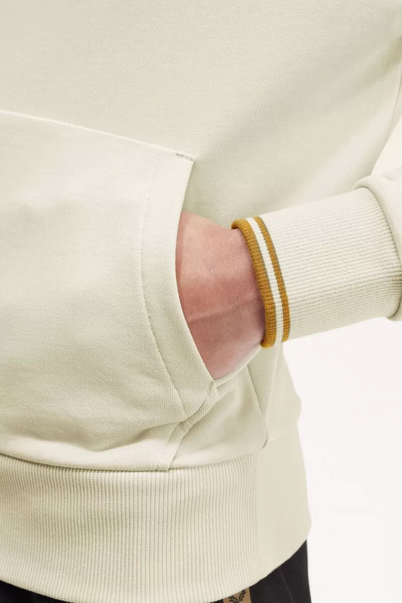 fred perry tipped hooded mens sweatshirts oatmeal