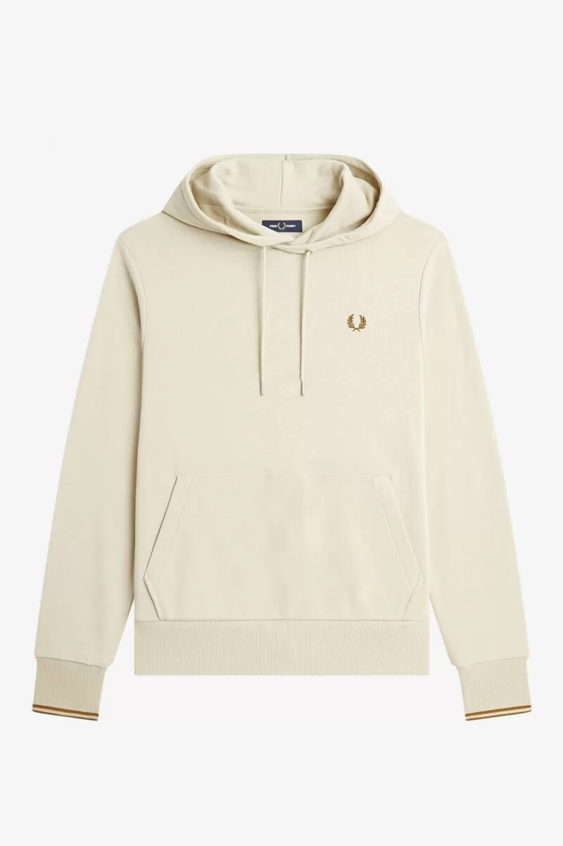 fred perry tipped hooded mens sweatshirts oatmeal
