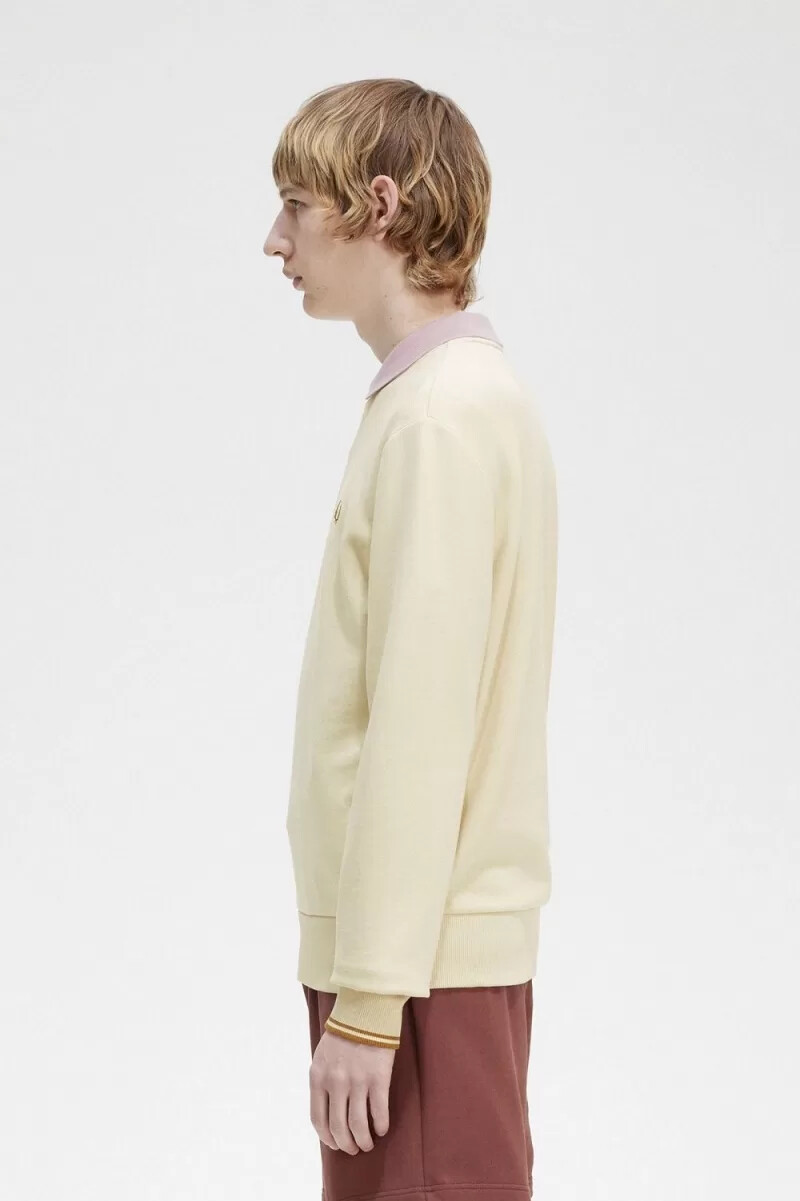 fred perry crew neck mens sweatshirts oatmeal