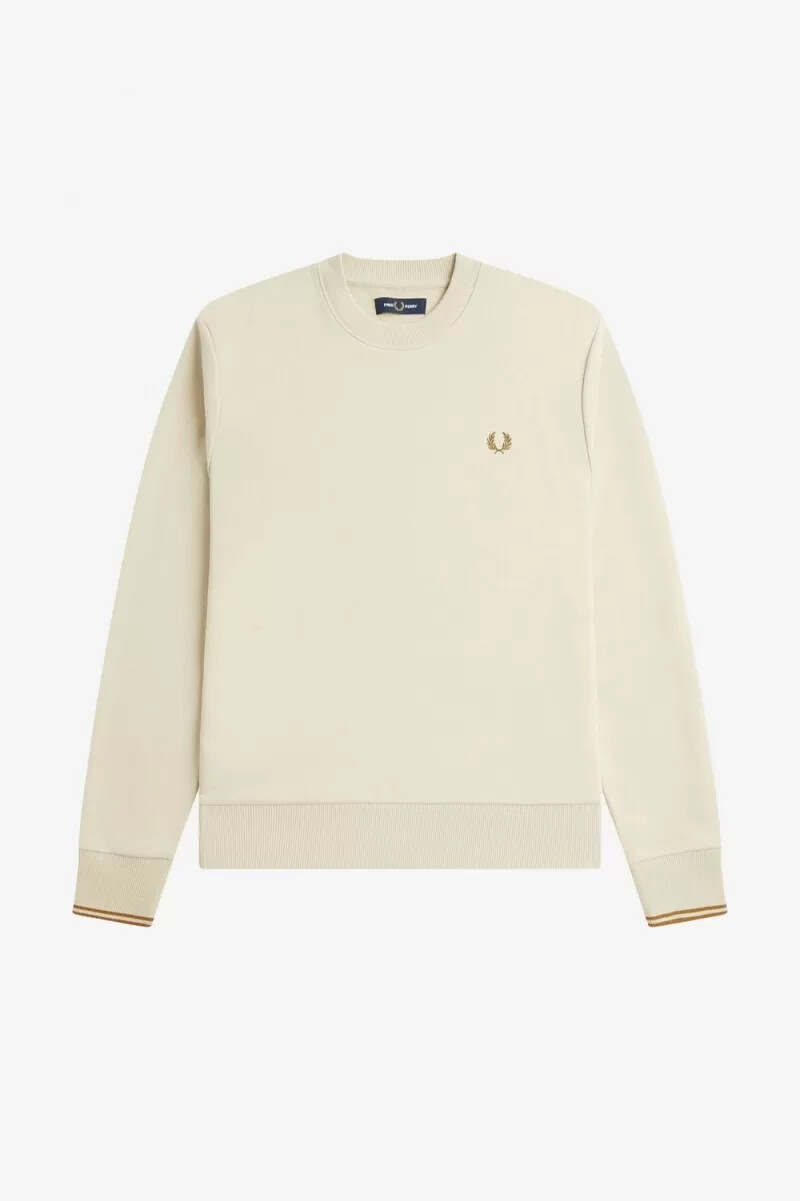fred perry crew neck mens sweatshirts oatmeal