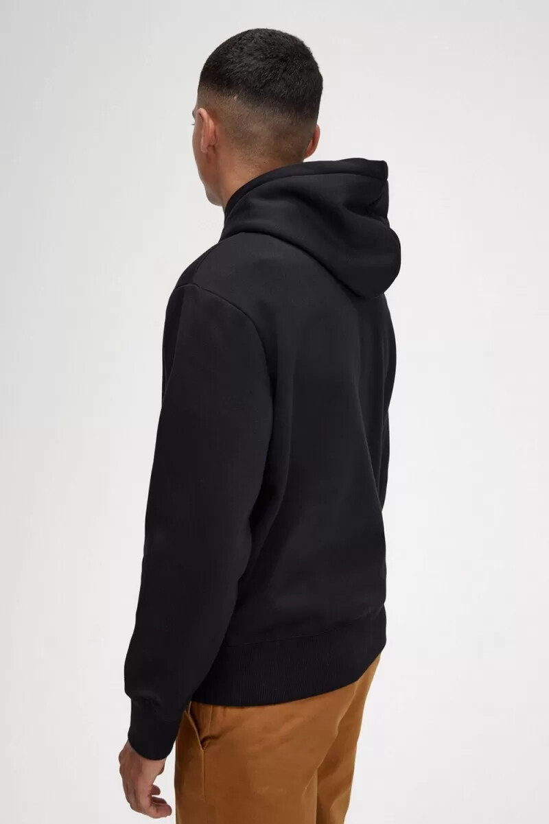 fred perry embroidered hooded mens sweatshirts black
