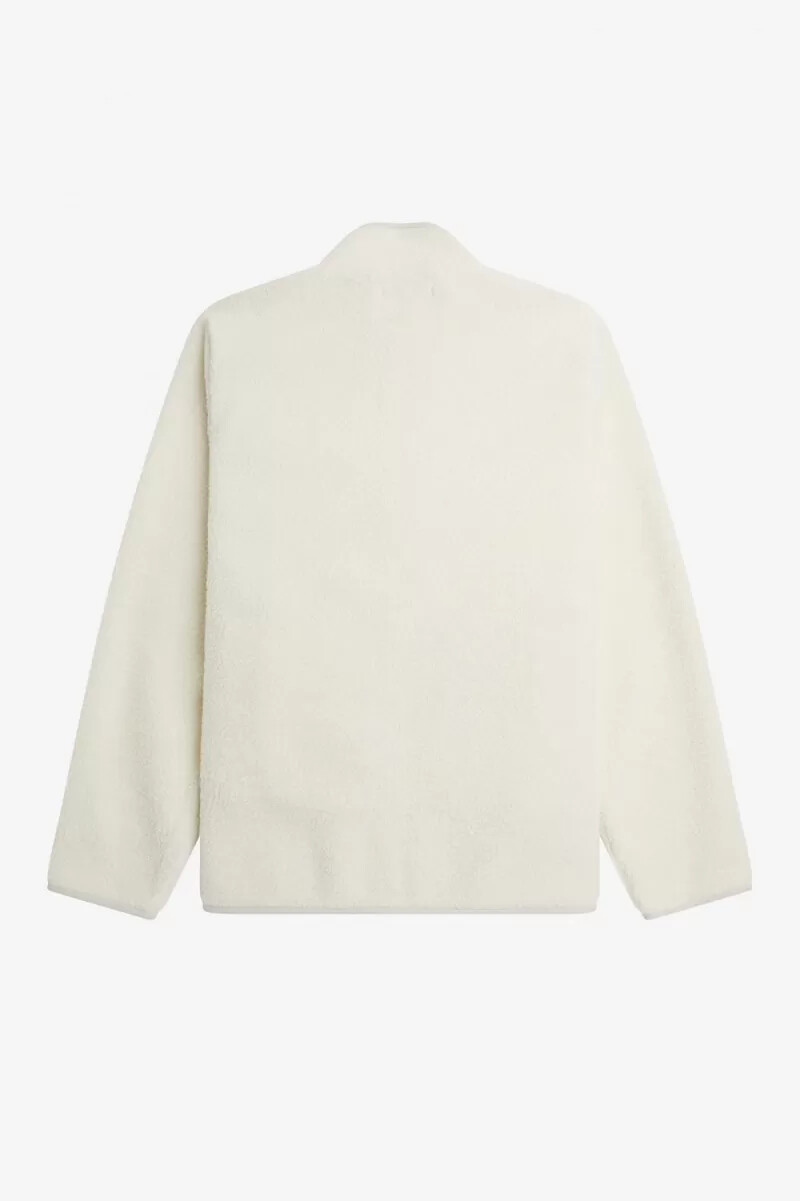fred perry zip through borg fleece mens sweatshirts beige