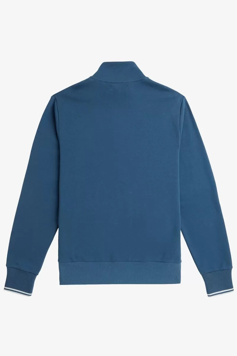 fred perry half zip mens sweatshirts midnight blue light aqua