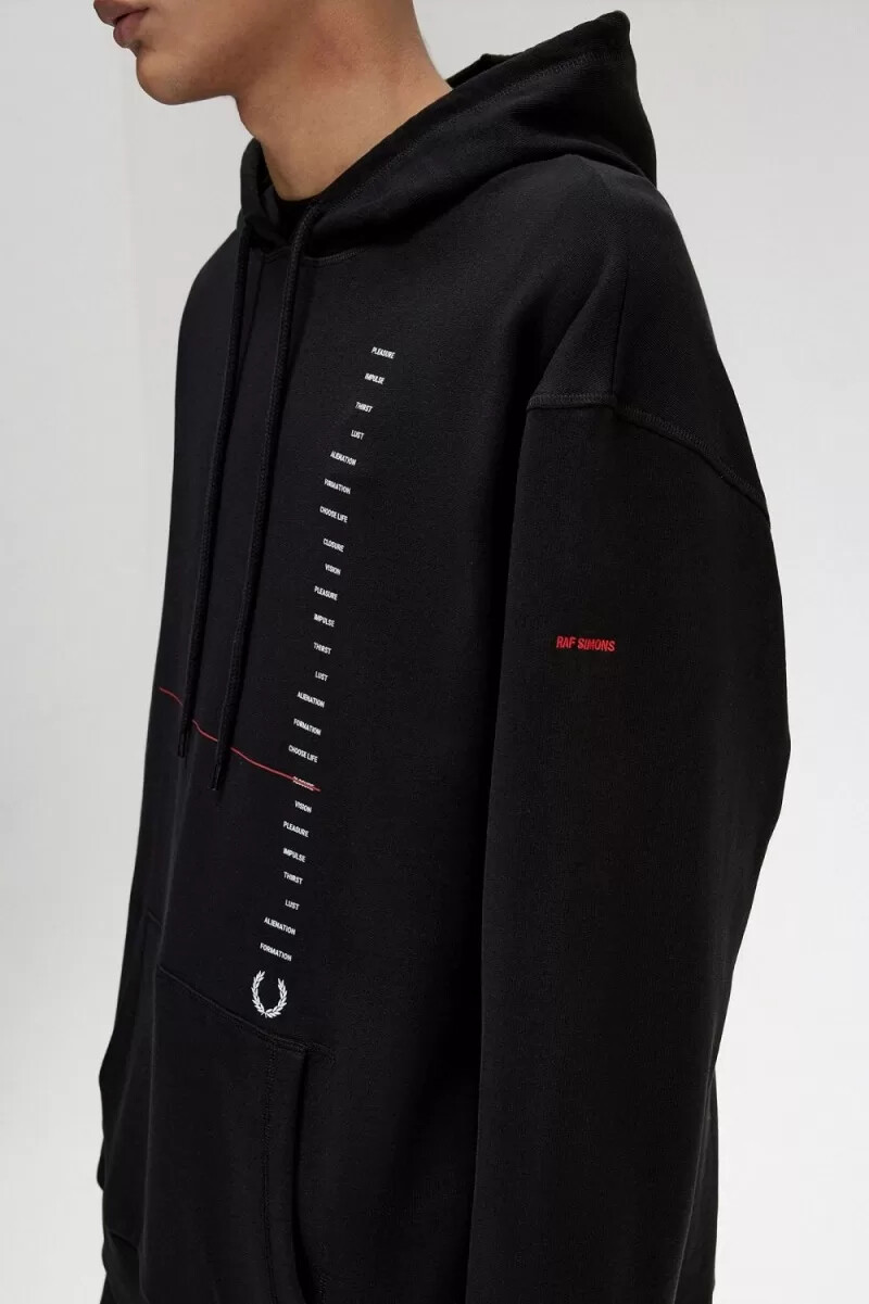 fred perry printed hooded mens sweatshirts black